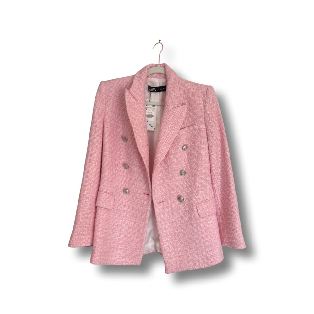 Pink Tweed Zara Blazer